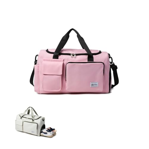 Garment Bags for Travel, Carry on Bags for Airplanes Women, Luggage Bags for Travel with Shoe Compartment, Weekender Bag, Men Gym Bag(Pink)