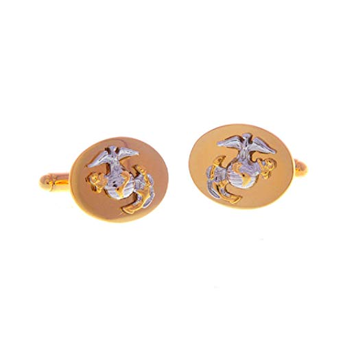 MRCUFF Marines Anchor Globe 2 Tone Eagle USMC Pair of Cufflinks in a Presentation Gift Box & Polishing Cloth2