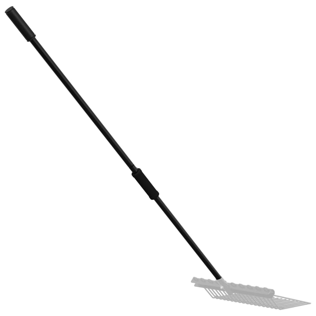 Mango de acero negro Ø3,5 x 127,5 cm, dos piezas con mango antideslizante, mango de repuesto para tenedor, para establo, pasto y forraje