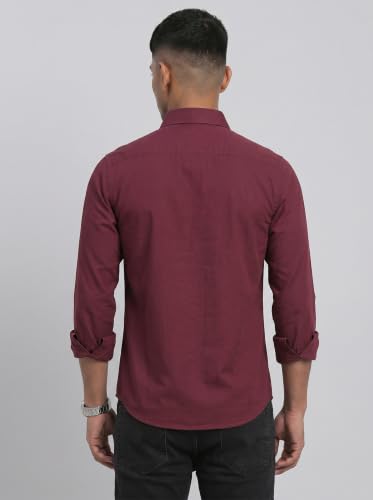 Image of DOXIC Men's Cotton Shirt with Spread Collar Neck Full Sleeves Classic Style Solid Pattern Regular Fit and Standard Length | Formal & Casual Wear Shirts