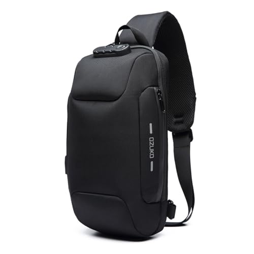 OZUKO Sling Bag Herren Diebstahlsichere Brusttasche Anti-Diebstahl Umhängetasche...