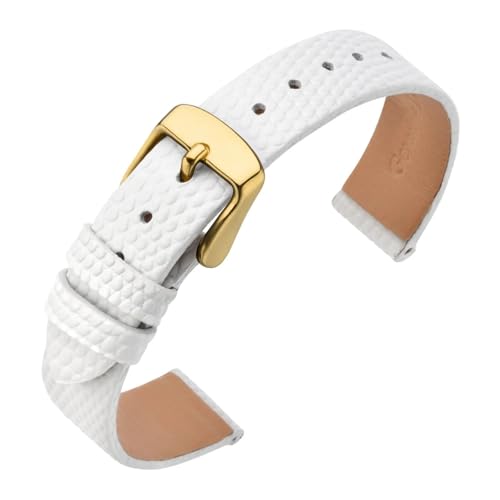 Bracelet montre femme cuir véritable 14 mm au grain lézard pour vos tenues de bureau