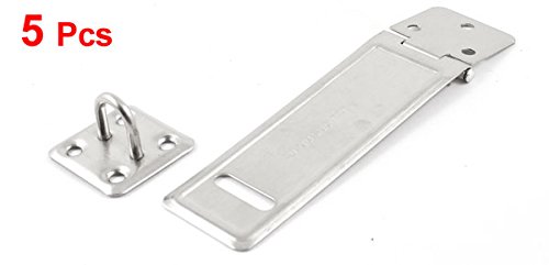Image of uxcell 5 Set Warehouse Fitting Stainless Steel Padlock Hasp Staple 4.6 inch
