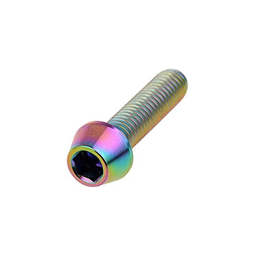 Image of Titanium Ti Bolt M5x9 16 18 20 25 30 35 40 45 50 55 60mm Tapered Head Screws Pack of 4 (M5x20mm, Ranibow)