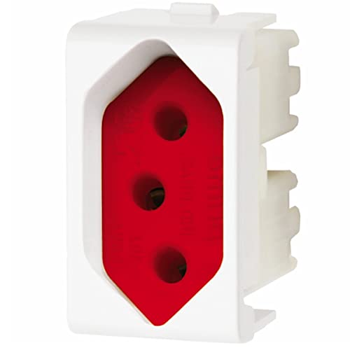 Modulo Tomada 2P+T 20A 250V Fundo Vermelho 1M Br Prm4741, Schneider Electric