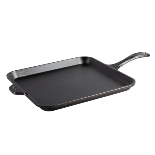 Lodge Pre-Seasoned Cast Iron Square Griddle, PFAS-Free, 11 Inches