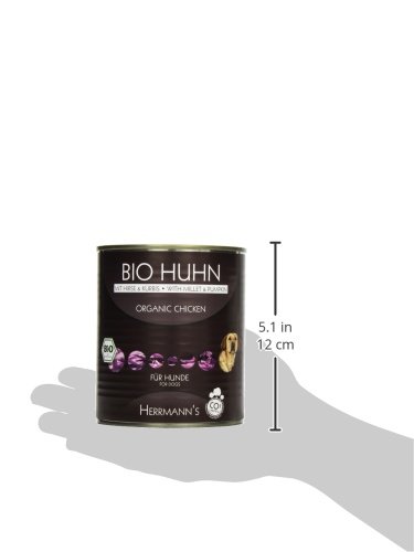 Herrmanns Bio Hundefutter Huhn Menu 2 mit Hirse, Kürbis, Zucchini 800 g, 6er Pack (6 x 800 g)