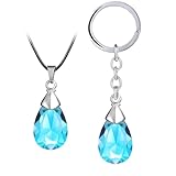 New 2025 Anime Sao Necklace Keychain Kirito Asuna Yui Blue Crystal Heart Shape Cosplay Pendant Accessories Figure Ioy Decoration Jewelry Commemorative With You Accessories Trendy Best For Gift