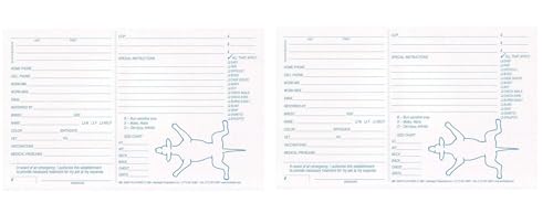 PUREPET White Klip Kards Dog Grooming Kennel Card Diagram Info Checklist 5 x 8 100 Ct (200 Cards)