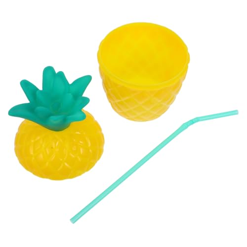 PRETYZOOM Drink Cup Fruit Modeling Cup Luau Party Favors Desktop Pineapple Cup Pineapple Straw Cup Pineapple Cups Party Juice Cup Fruit Cups Large Capacity Drinking Cup re-usable