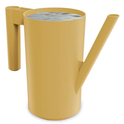 PECZEKO Gießkanne 2,0 Liter für Haus & Garten - aus robustem Kunststoff - giesskanne zur einfachen Bewässerung von Blumen, Pflanzen und zimmerpflanzen 1er-Set (1 Pack) Senf