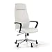 Ofichairs Silla Victory Silla Giratoria de Oficina Silla de Escritorio Respaldo Alto Mecanismo Basculante Brazos Fijos Polipiel Color Blanco