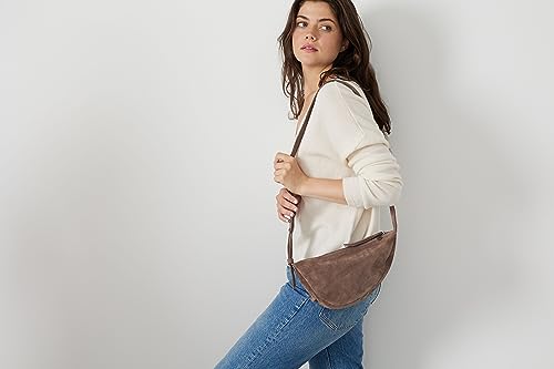 Image of The Sak Tess Sling Bag in Leather, Adjustable Crossbody Strap, Maritime