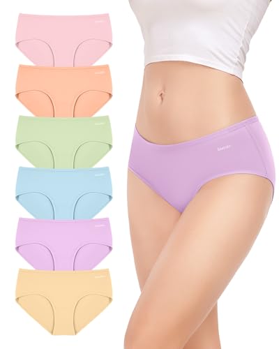 TANSTC Unterhosen Damen Baumwolle, Damenslips Hipster mit Doppeltem Zwickel - Unsichtbare Unterwäsche Frauen - 6er Pack,4XL 1