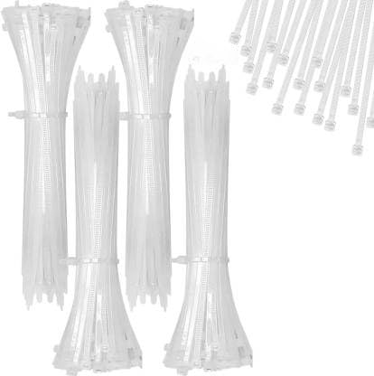 400 Pcs Cable Zip Ties used in all kinds of wires Nylon Cable Wraptor Cable Tie (White, 4-Inch)