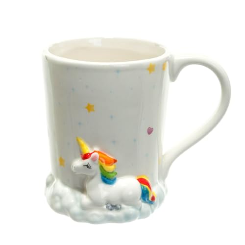 Smavles Unicornio Carino Tazza Ceramica Unica Pinta a Mano Novità Coppe Unicorno Tazza da Caffè e Tè per Ragazze Ufficio Latte Acqua Compleanno Natale