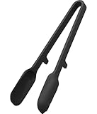 山崎実業(Yamazaki) シリコーン 調理トング ブラック W10×D4.7×H29cm タワー tower 食洗機対応 先端が浮く スプーントング パスタトング 1776