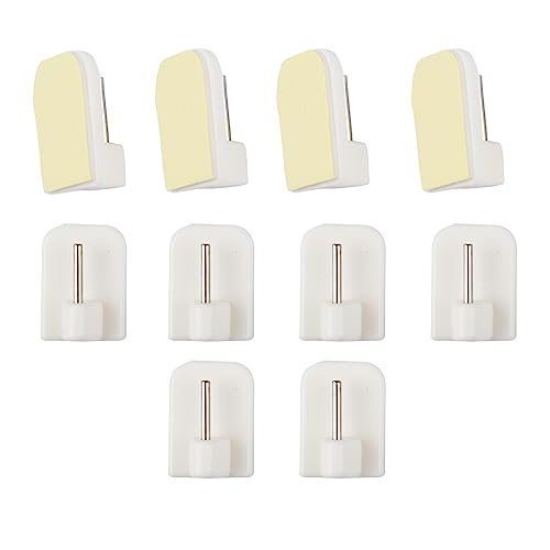 BANJILI 10 Crochets Rideaux Autocollants sans Percage – Support Tringle Adhésif pour Barre à Rideau – Accroche Rideau Solide pour Cuisine, Salle de...