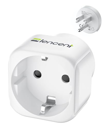 LENCENT Europe to US Plug Adapter, European to USA Adapter, American Outlet Plug Adapter, EU to US Adapter, Europe to USA Travel Plug Converter