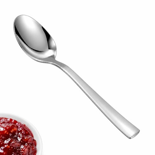 Image of SANTUO 8-Piece Teaspoon Set, Stainless Steel Small Spoons, Mirror Polished Dishwasher Safe Tea Spoons for Coffee, Tea, Dessert, Yogurt and Snacks