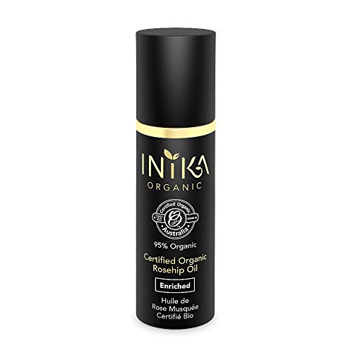 INIKA Certified Organic Enriched Rosehip Oil, All Natural & Organic Skincare, Reduce Fine Lines and Pigmentation, Antioxidant, Dry to Very Dry Skin, Halal, 15ml (0.5 fl oz)