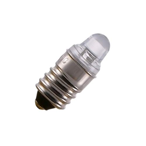 Miniature LED Flashlight Bulbs, 3 Volt Mini Lamps, Cool White, E10 Small LED Bulbs, Pack of 5