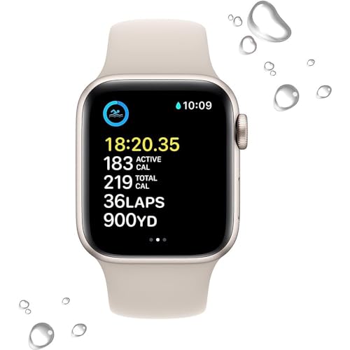 Apple Watch SE (2nd Gen) (GPS + Cellular, 40mm) - Starlight Aluminum Case with Starlight Sport Band, S/M (Renewed) - Image 4