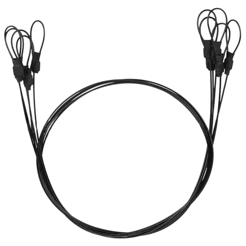Moynagh Looped End Cable Braided Stainless Steels Black Coated Wire Rope Outdoor Travel Transport with Double Looped End