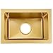 Gold Bar Prep Sink Mini Trumpet Kitchen Essential Sink 15 x10 Inch Rectangular Stainless Steel RV Utility Sink with Golden Drain Strainer Stopper, Single Bowl Undermount or Drop-In