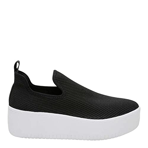 Tênis slip on knit sola alta preto 35
