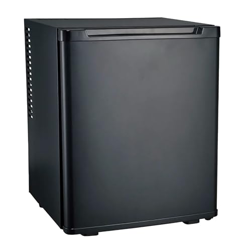PRESENT-MORE - Mini Frigo Colore Nero con Porta Cieca - 193 kWh/anno - Capacità 30L - Dimensioni 385x420x475 - Mini Frigo Silenzioso con Porta Reversibile e Piano Regolabile - Classe Energetica E