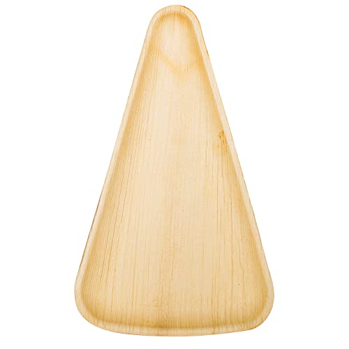 wisefood Palmblatt Lot de 25 planches à pizza jetables triangulaires