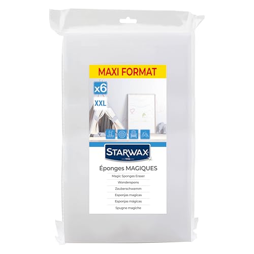 STARWAX - Spugne magiche - Cancellano le macchia in un batter d’occhio - Non graffiano - facili da pulire - Maxi formato - Multi-superfici - Set di 6