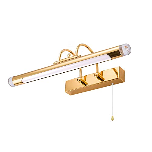 Lampe de maquillage 4000K et applique murale de bain LED dorée avec éclairage avant IP44