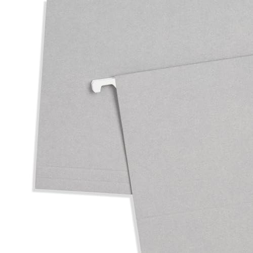 25 Blue Summit Supplies Grey Hanging File Folders Letter Size - Durable 11pt Paper, Hanging File Folders Gray, Plastic Tabs and Inserts Included, Perfect for Office Organization by Blue Summit Supplies - Image 7