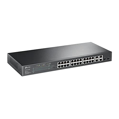 Image of TP-Link TL-SL2428P V4 | 24 Port Fast Ethernet Smart Managed PoE Switch | 24 PoE+ Ports @250W, w / 4 Gigabit Ports + 2 Combo SFP Slots | Omada SDN Integrated | Limited Lifetime Protection | PoE Recovery