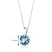 PEORA 14K White Gold Swiss Blue Topaz Pendant for Women, Genuine Gemstone Solitaire, Round Shape, 8mm, 2.50 Carats total, AAA Grade, Blue Gemstone Necklace, December Birthstone Gold Necklace