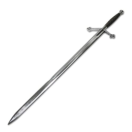 Highland Claymore Black Medieval Sword Comes with Cowhide Leather Sheath 29-inch Blade Stainless Steel Material