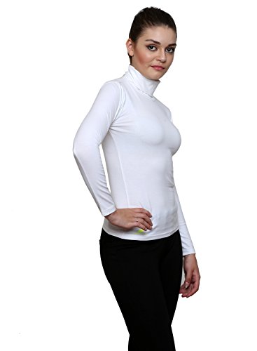 Image of LE BOURGEOIS Women Slim Fit Casual Full Sleeve Highneck /Turtle-Neck Cotton Top