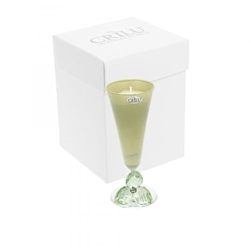 Vela decorada con flor de cristal, bombonera para comunión, confirmación, boda, SD (verde – Art. 24DG8184)