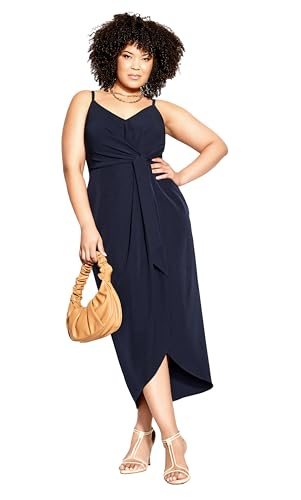 CITY CHIC Damen Plus Size Maxi Love Affair Ff Kleid, Dunkles Marineblau, 40