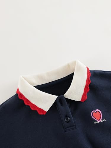 marc & janie Toddler Girl Heart Polo Collar Sweatshirt Top 5511794