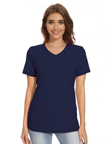 MAGCOMSEN Women's V Neck Tops Summer UPF 50+ Short Sleeve Shirts Basic Tees Casual Soft T Shirts 2025 Trendy Clothes2