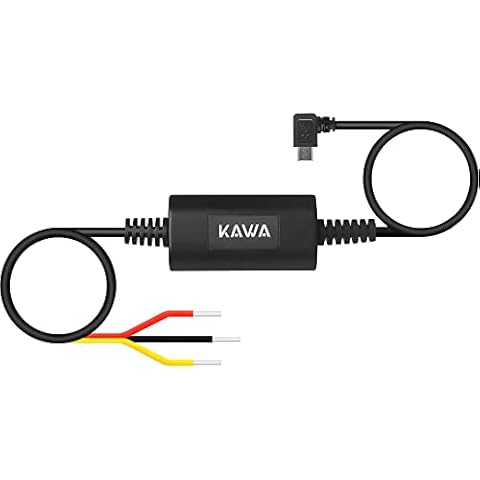 KAWA Dash Cam Hardwire Kit, Compatible with D6 / D5 Dash Cam, Micro USB Port 11ft Hard Wire Kit, Converts 12V-24V to 5V, 24H Parking Monitor Mode, Low Voltage Protection(Not Adapt to D8 / D10 /MINI 3) Cover