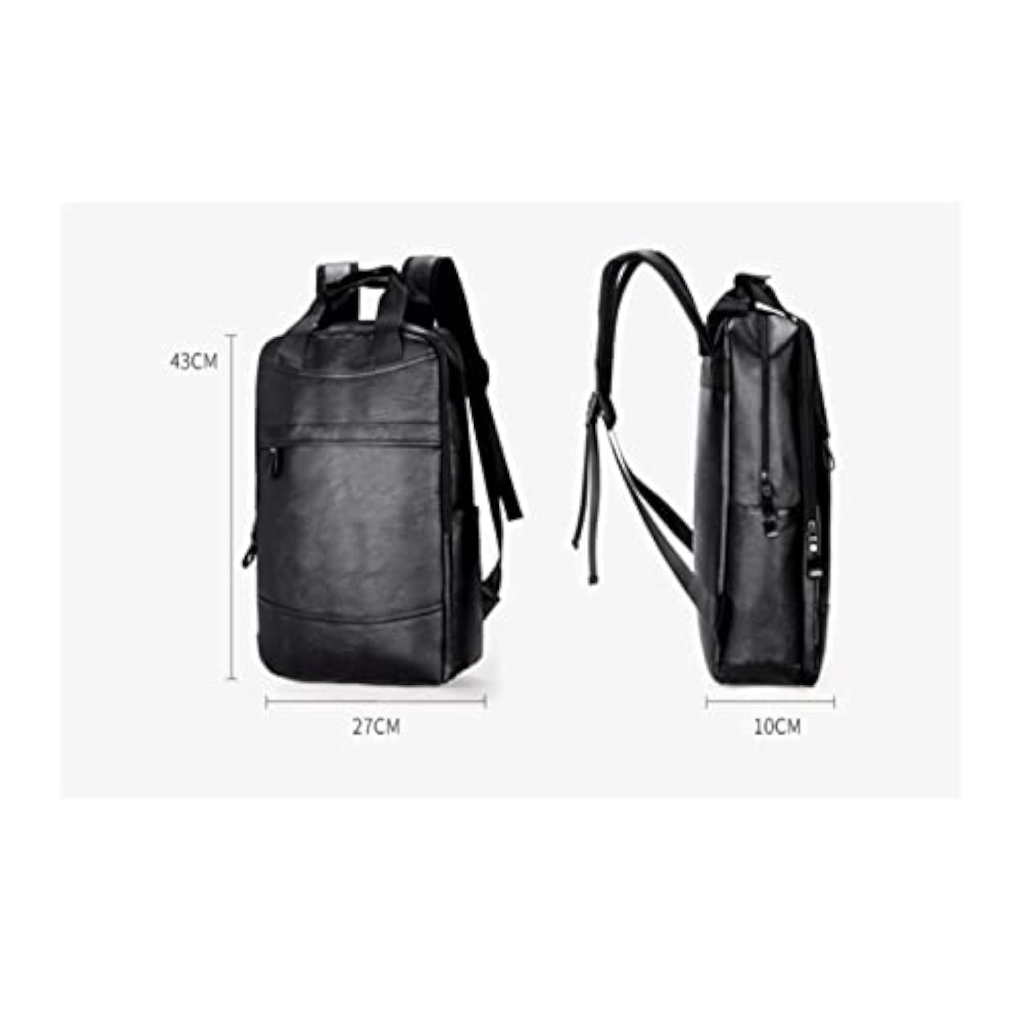 Men's Casual Leather Laptop Backpack
