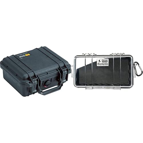 Pelican Select Bundle - Pelican 1200 Case with Foam (Black) and Pelican 1060 Micro Case (Black/Clear