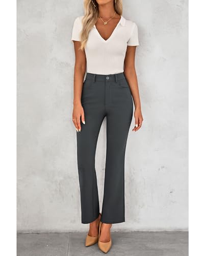 GRAPENT Bootcut Dress Pants for Women High Waisted Business Causal Elastic Waist Stretch Flare Work Trousers Dress Pants2