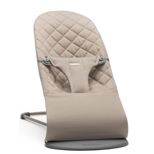 BabyBjörn Babywippe Bliss, Gewebt, Klassische Steppung, Sandgrau
