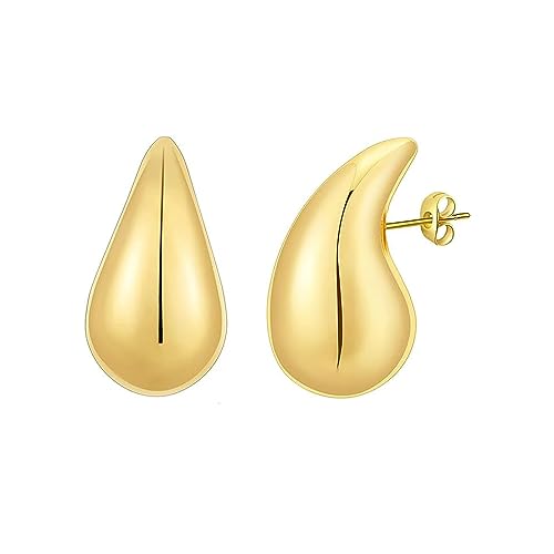 Zuofan Orecchini Donna Oro Dupes - Goccia d'Acqua Dorati Anallergici Moda Gioielli Regalo per Donna Ragazza