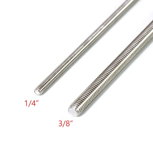 NIDAYE Stainless Steel Fully Threaded Rod, 1/4\" -20 Thread Size, 12\" Length, Right Hand Threads, 4 Pieces - Thumbnail 6